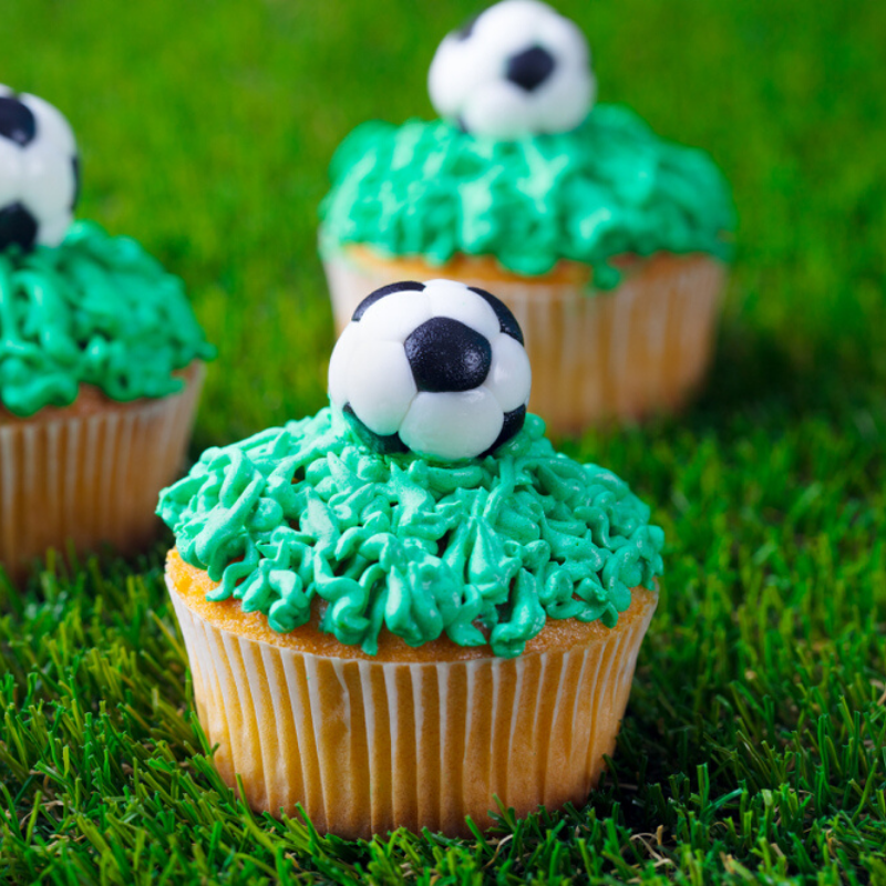 Décoration De Gâteau De Ballon De Football, Cupcake D'anniversaire