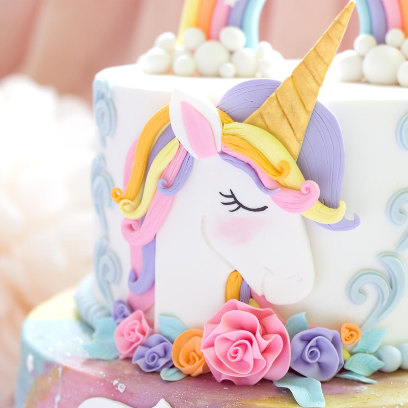 TD® Décoration gâteau licorne anniversaire fille arc-en-ciel fait